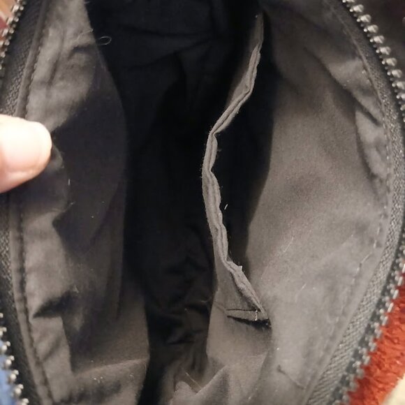 New Travel Sling pack Crossbody Photo Canvas Water droplet Web Black White denim - Picture 15 of 15